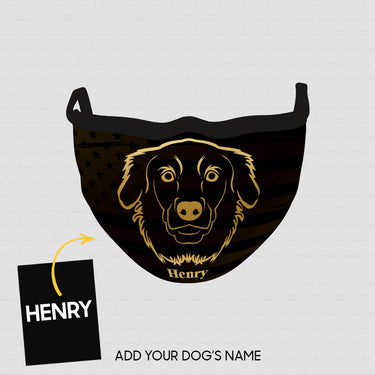 Personalized Dog Gift Idea - Black Dog In Yellow Line For Dog Lovers - Cloth Mask